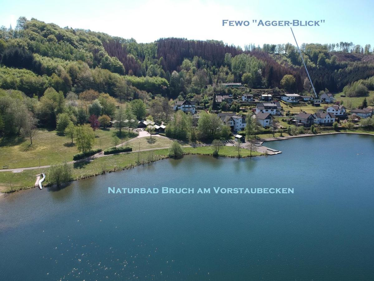 Exklusive Ferienwohnung 'Agger-Blick' Mit Grosser Seeblick-Terrasse & Sauna 굼머스바흐 외부 사진