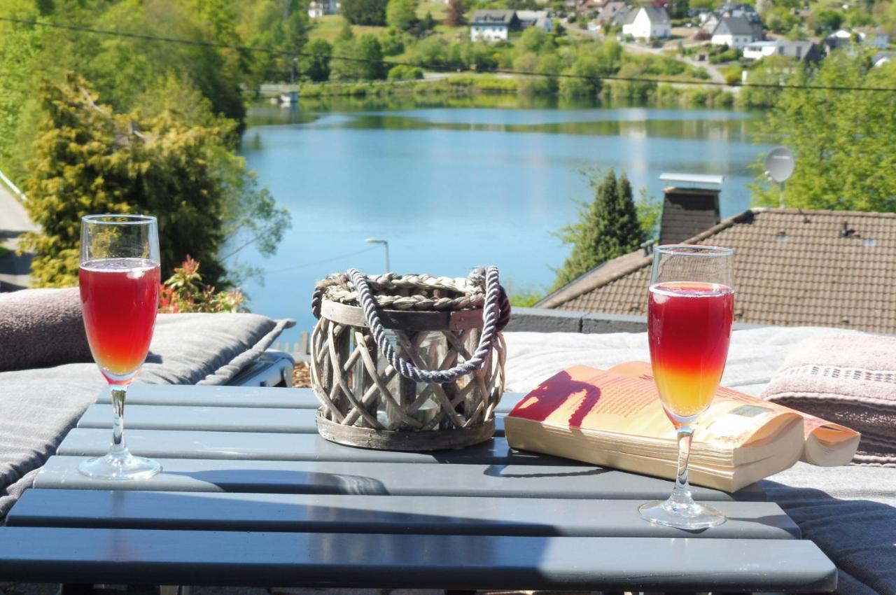 Exklusive Ferienwohnung 'Agger-Blick' Mit Grosser Seeblick-Terrasse & Sauna 굼머스바흐 외부 사진